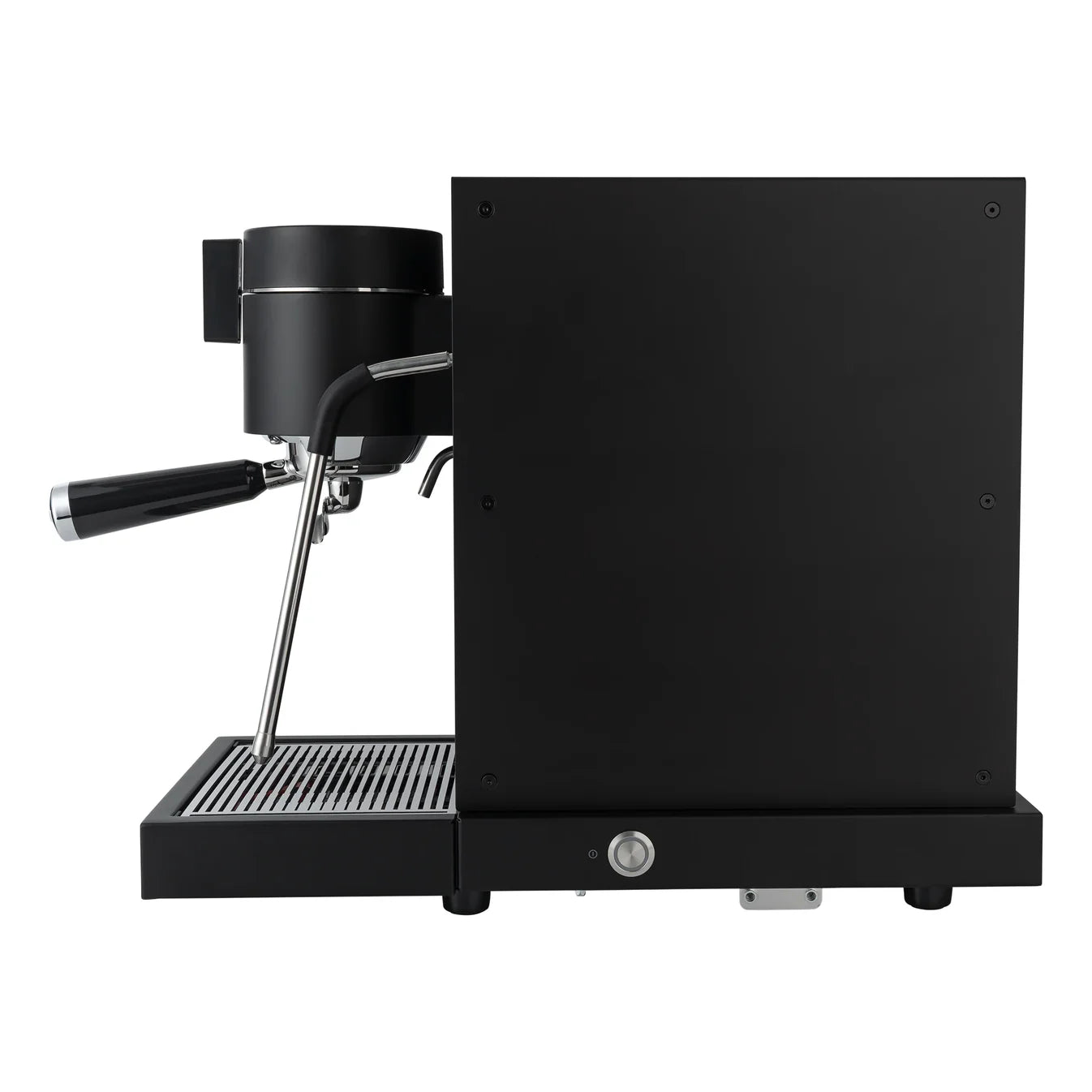 Black espresso machine from WPM PRIMUS Black from the side Vellutto.eu